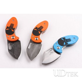 Mantis Small skull Damascus blade folding knife UD403416